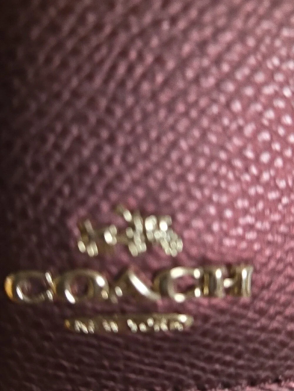 NWT COACH Metallic Cherry Leather Wallet Clutch with Gold Logo